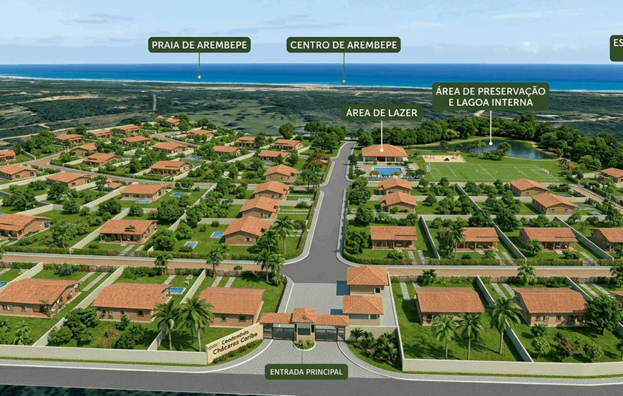 Projeto Loteamento Chácaras em Arembepe: 34ha e 75% Plano