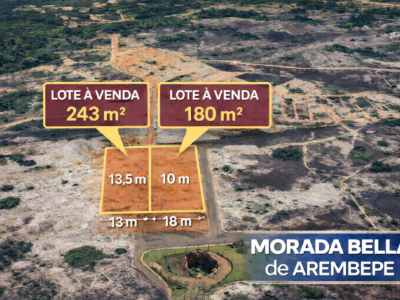 ocalização do terreno no Morada Bella de Arembepe