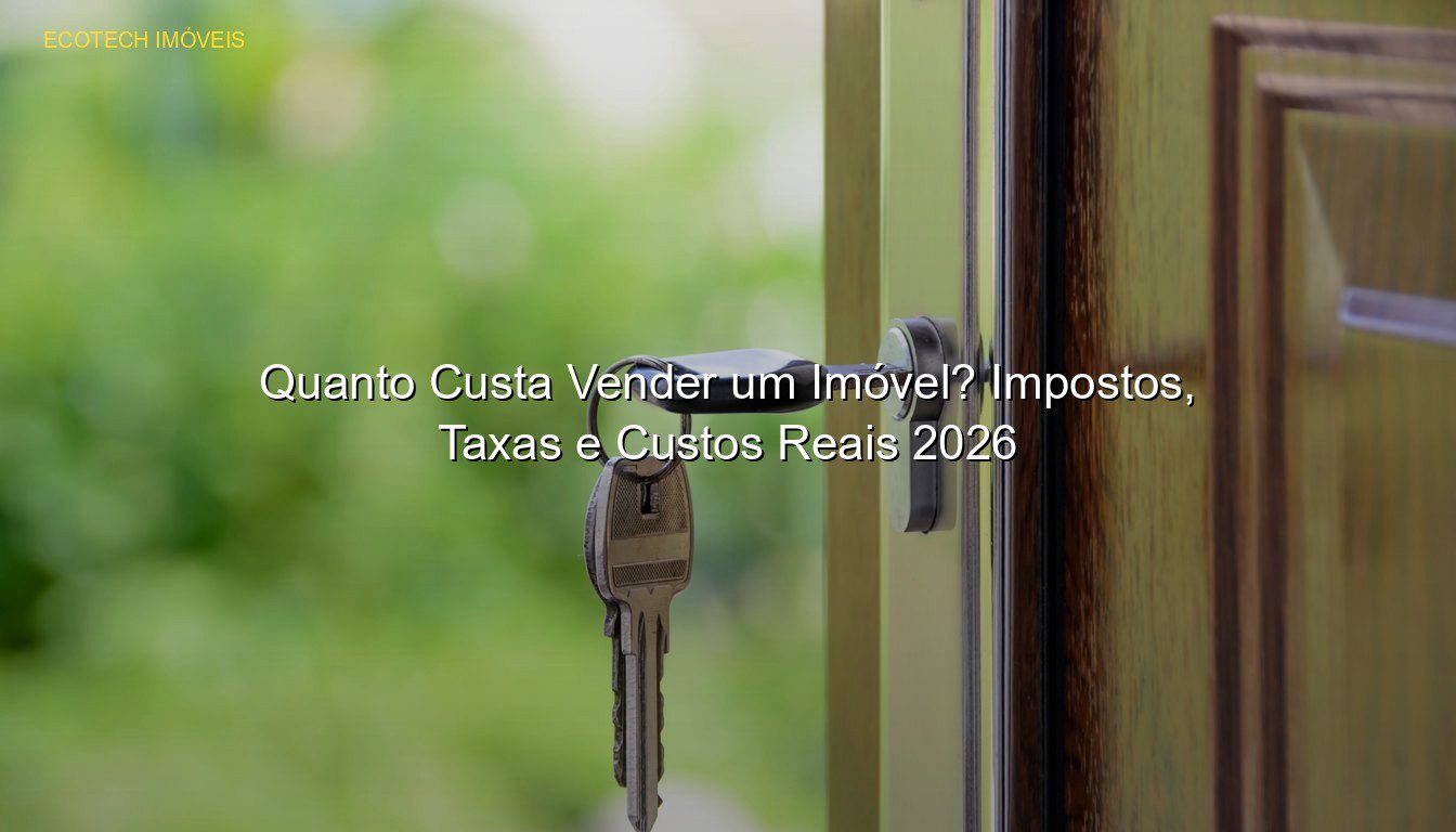 Quanto Custa Vender um Imóvel? Impostos, Taxas e Custos Reais 2026 em %customfield(city)% JP Saraiva Corretor de Imóveis