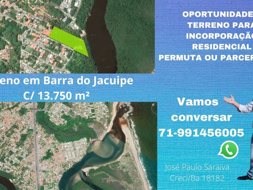 Terreno à venda em Barra do Jacuípe, Camaçari - 13750 m² - foto principal